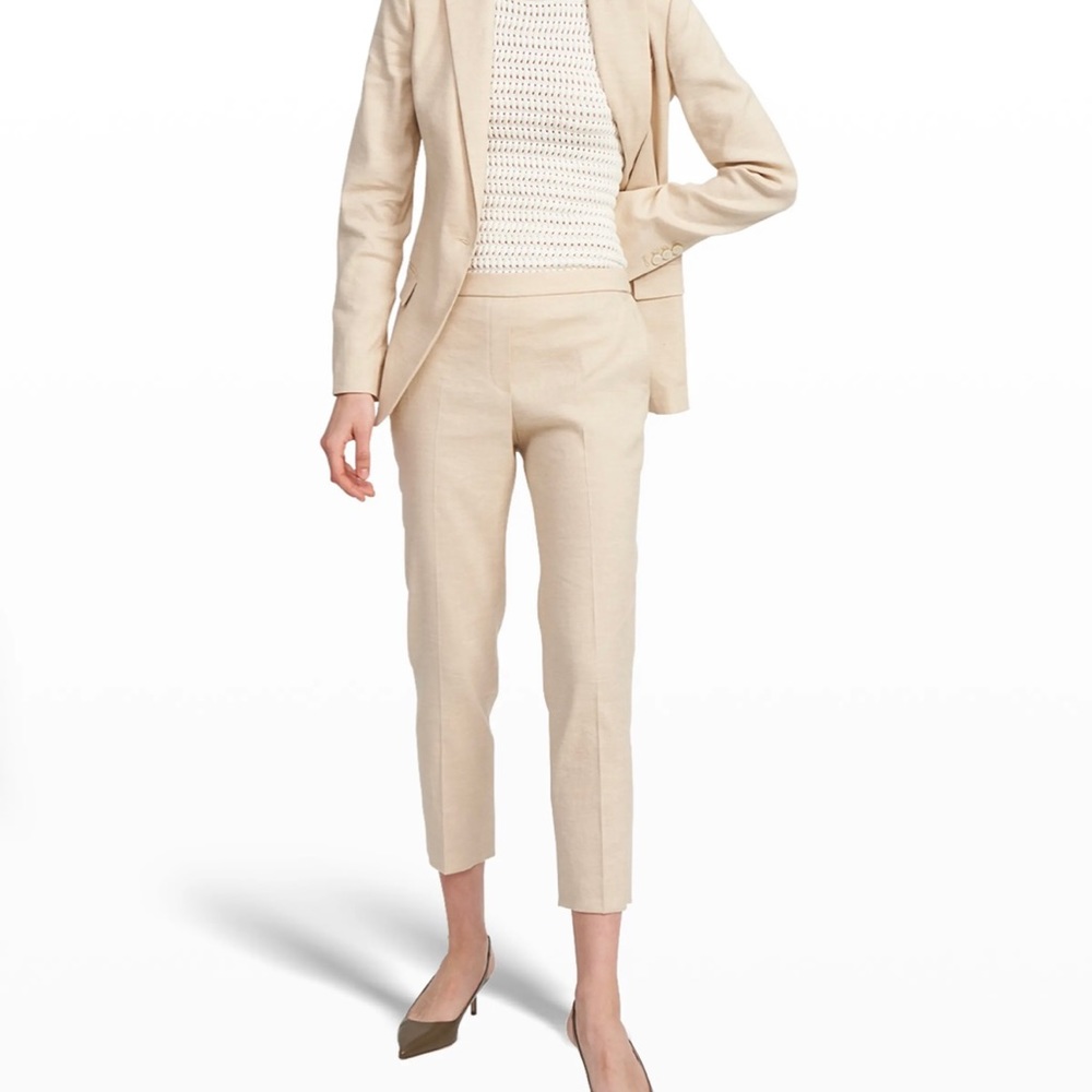 NWT Theory Treeca Linen Blend Pull On Capri Pant - Picture 1 of 6